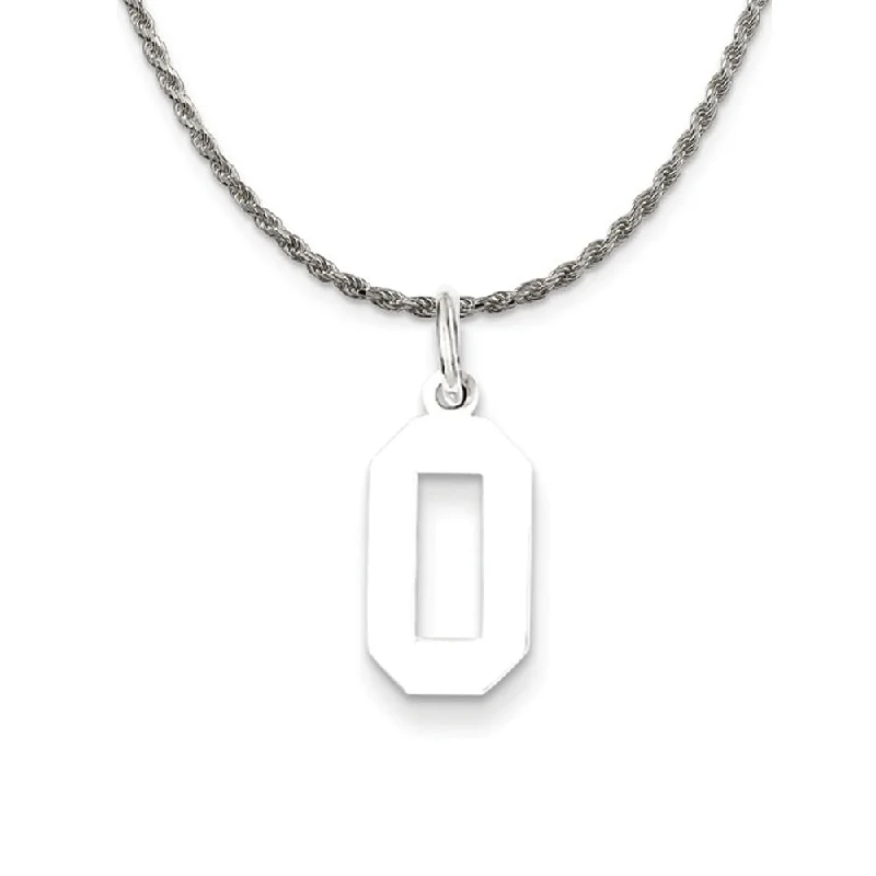 Stem-twist necklace-Sterling Silver Athletic Lg Polished Number 0 Necklace