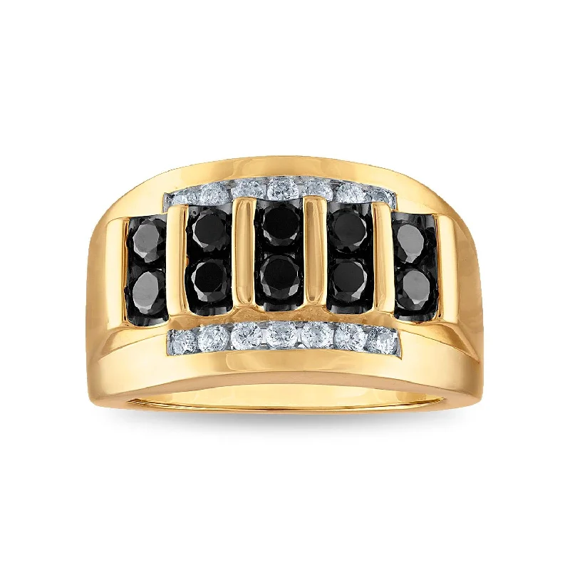 Smooth aluminum ring-1-1/2 CTW Diamond Ring in 10KT Yellow Gold