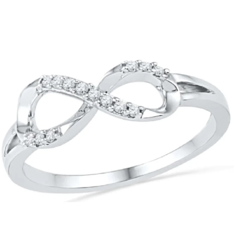 Shaded gem ring-1/10 CTW Diamond Infinity Ring in Sterling Silver