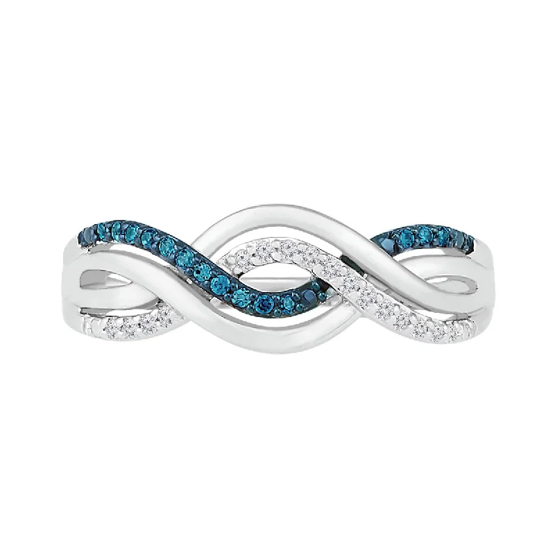 Droplet ring-1/8 CTW Diamond Twist Ring in Sterling Silver