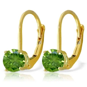 Cloud-cut earrings-1 Carat 14K Solid Yellow Gold Leverback Earrings 1.0 Carat Green Diamond