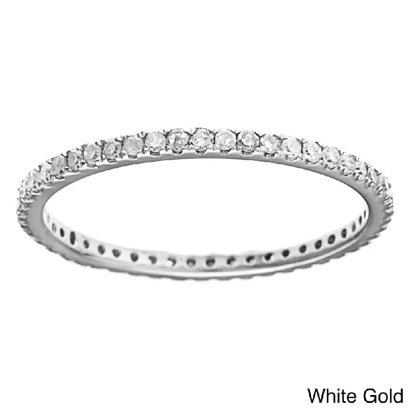 Striated edge ring-10k Gold 2/5ct TDW Diamond Thin Stackable Band (G-H, I1-I2)