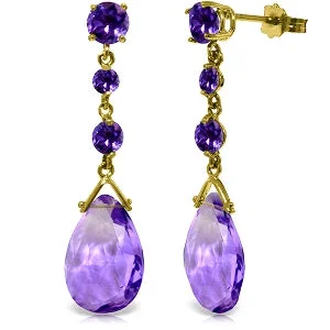 Subtle filigree earrings-13.2 Carat 14K Solid Yellow Gold Bold View Amethyst Earrings