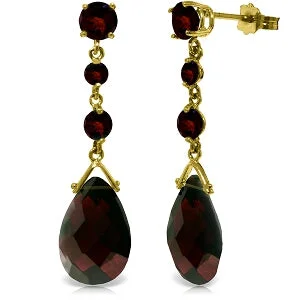 Shimmering amethyst earrings-13.2 Carat 14K Solid Yellow Gold Bold View Garnet Earrings