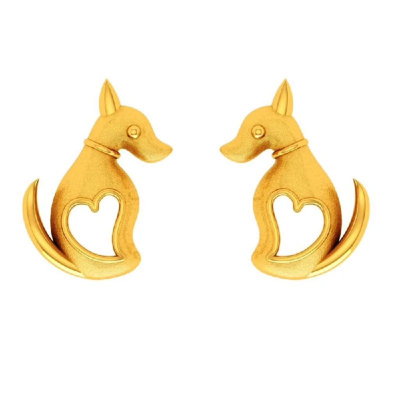 Drifting diamond earrings-14KT (585) Yellow Gold Earring For Woman