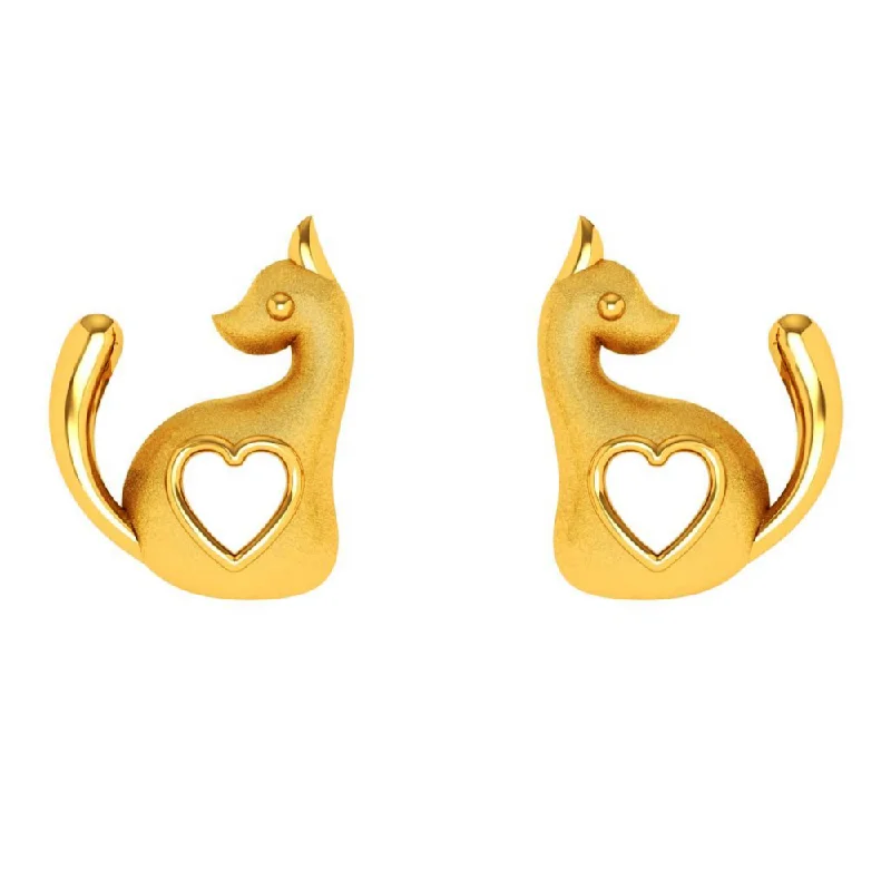 Dual-stone earrings-14KT (585) Yellow Gold Earring For Woman