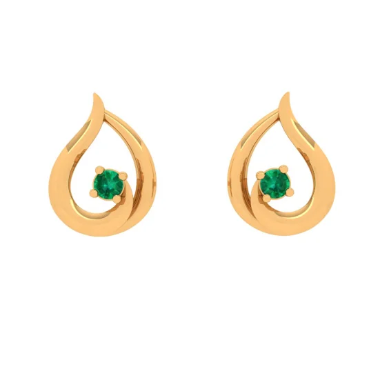 Glossy platinum earrings-14KT Gold Earring Design That Makes A Mark Of Its Own