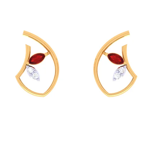 Narrow-tier earrings-14KT Intricately Crafted Latest Design Of Gold Earrings