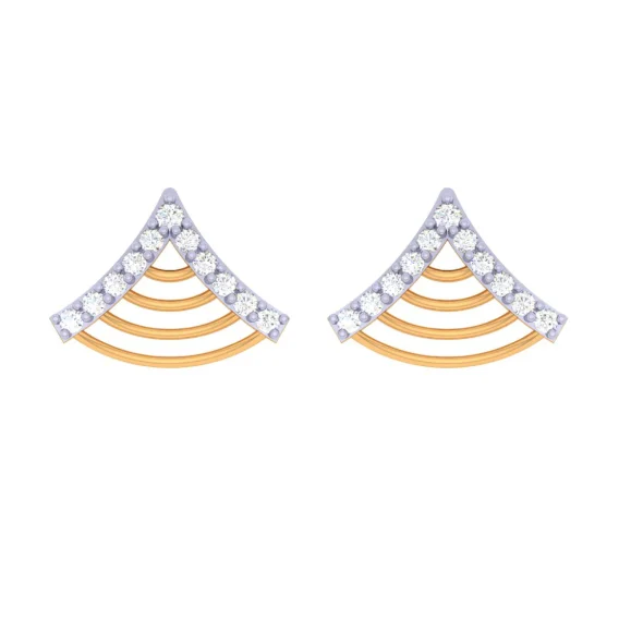 Vivid kyanite earrings-14KT Triangle Shaped Gold Earrings