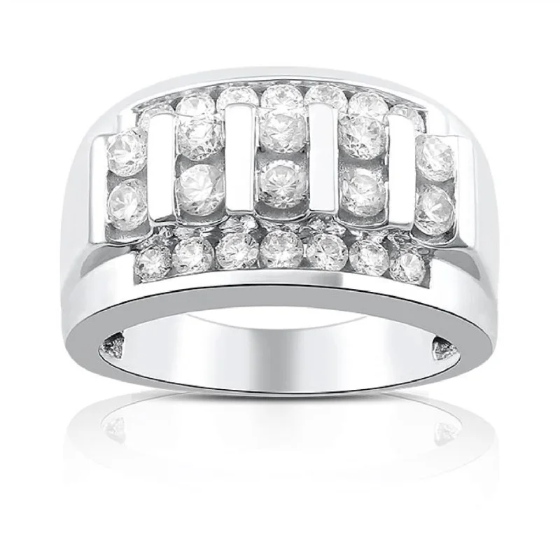 Encased gem ring-2 CTW Diamond Ring in 10KT White Gold