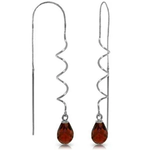 Open coil earrings-3.3 Carat 14K Solid White Gold Breathless Seconds Garnet Earrings