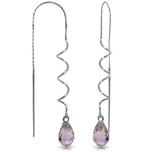 Light morganite earrings-3.3 Carat 14K Solid White Gold Love Complexion Amethyst Earrings