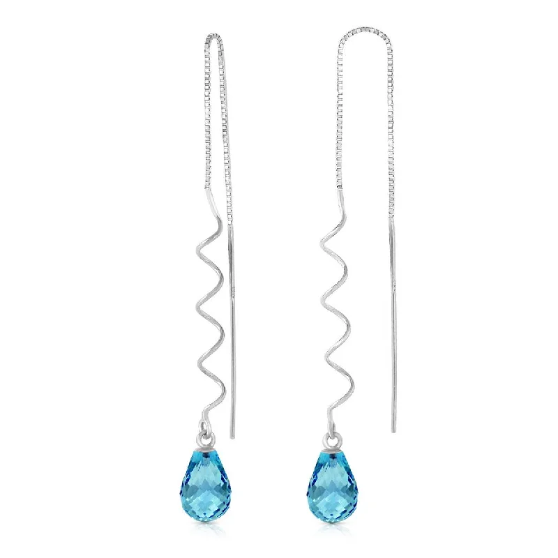 Framed hoop earrings-3.3 Carat 14K Solid White Gold Pieces Of A Dream Blue Topaz Earrings