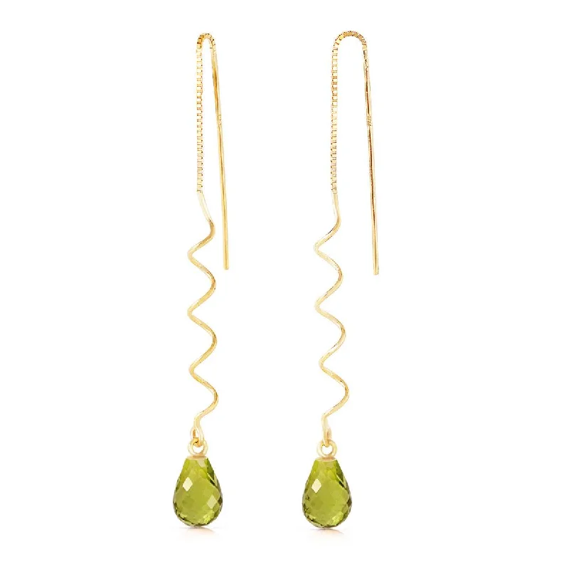 Triple-heart earrings-3.3 Carat 14K Solid Yellow Gold Tell The Truth Peridot Earrings