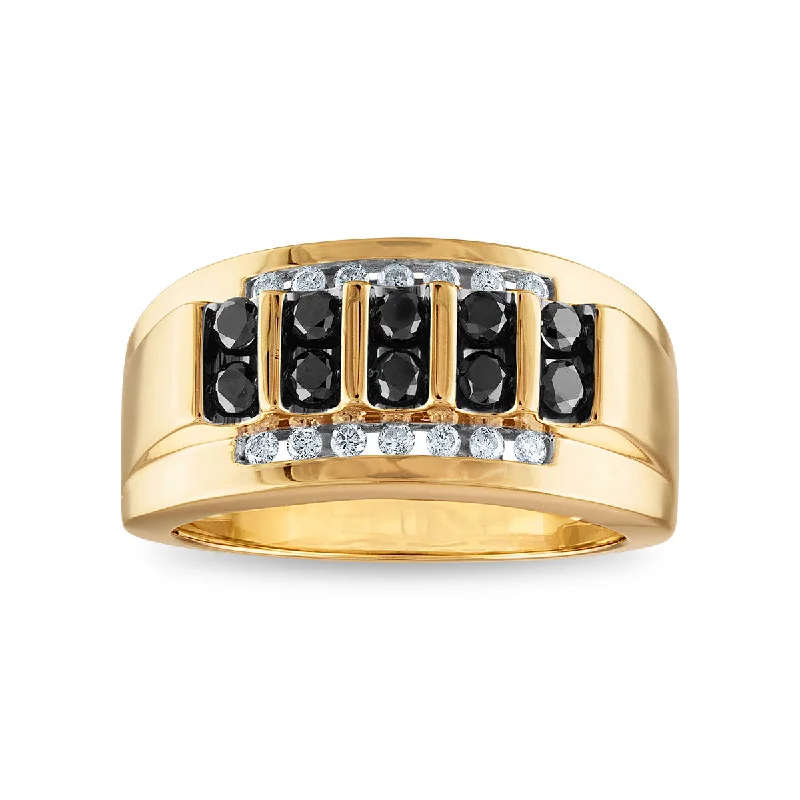 Frayed edge ring-3/4 CTW Diamond Ring in 10KT Yellow Gold