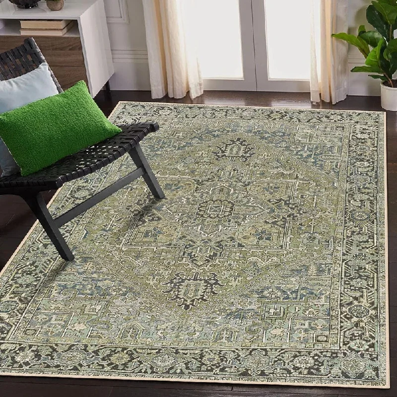 Textured iron ring-3x5 Bedroom Area Rug, Non-Slip Washable Entryway Rugs