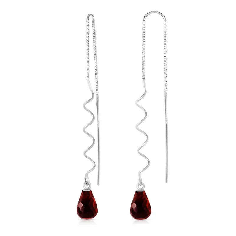 Celestial moon earrings-4.5 Carat 14K Solid White Gold Forever In Delight Garnet Earrings