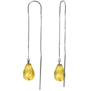 Smooth aluminum earrings-4.5 Carat 14K Solid White Gold Georgia In Heart Citrine Earrings