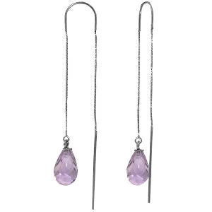 Perforated earrings-4.5 Carat 14K Solid White Gold Soul's Face Amethyst Earrings