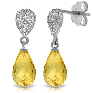 Open-cloud earrings-4.53 Carat 14K Solid White Gold Fiery Passion Citrine Diamond Earrings