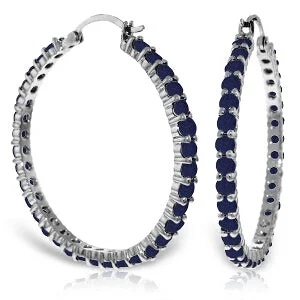 Perforated earrings-6 Carat 14K Solid White Gold Better Than Expected Sapphire Earrings