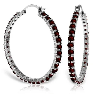 Locked earrings-6 Carat 14K Solid White Gold Facts Persist Garnet Earrings