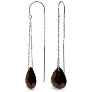 Flecked hoop earrings-6 Carat 14K Solid White Gold Forever In Love Garnet Earrings