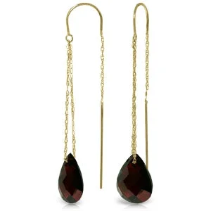 Vintage topaz earrings-6 Carat 14K Solid Yellow Gold Longtime Friend Garnet Earrings