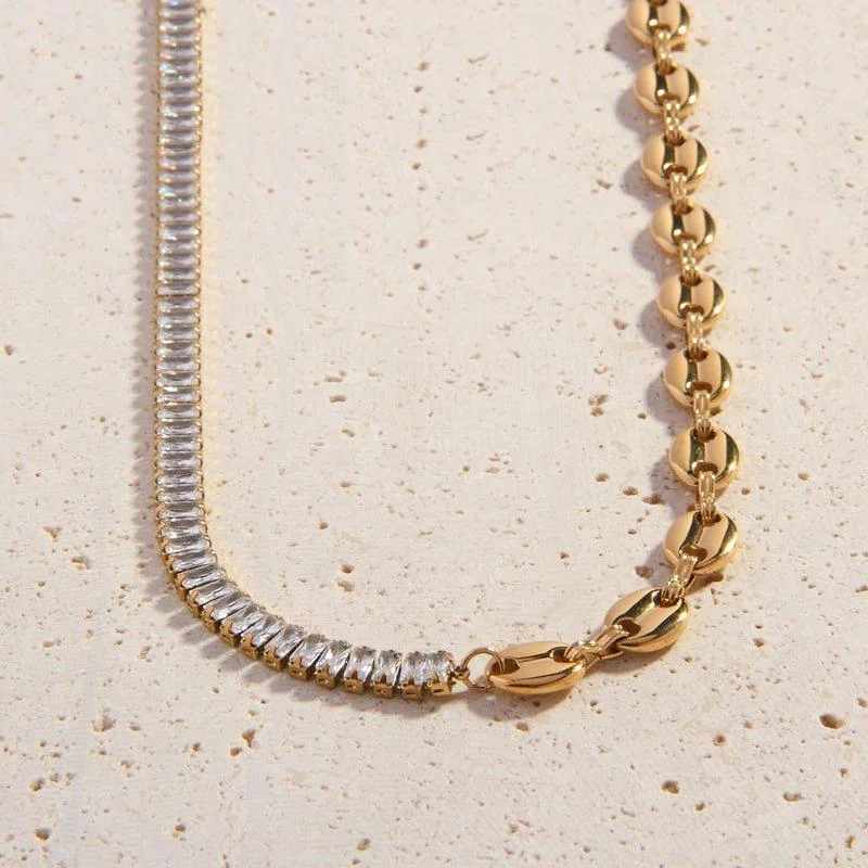 Firm gold necklace-Adelina Necklace