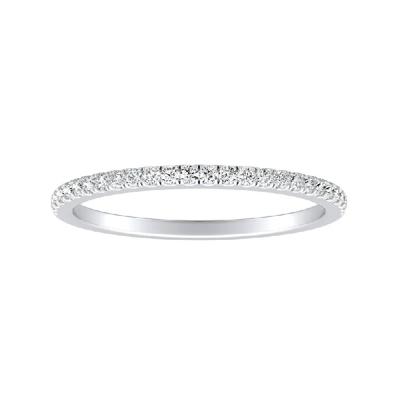 Glossy platinum ring-Auriya 1/8ctw Classic Diamond Wedding Band 14k Gold