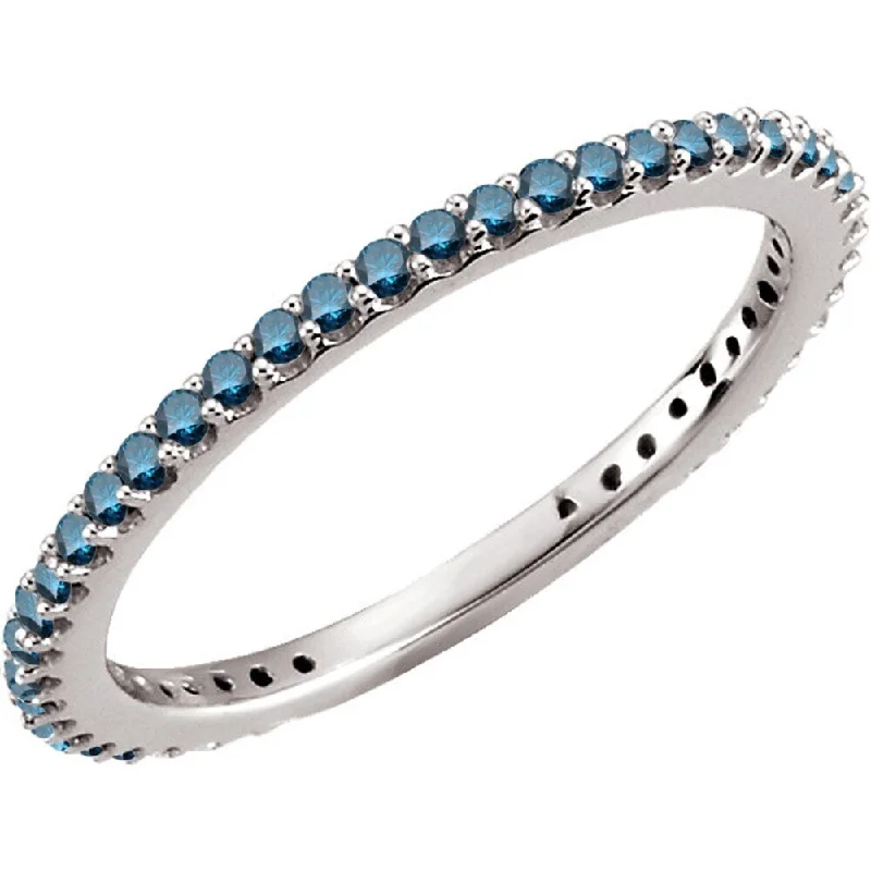 Textured iron ring-Auriya 10k Gold 1/3ctw Ultra-thin Stackable Blue Diamond Wedding Band