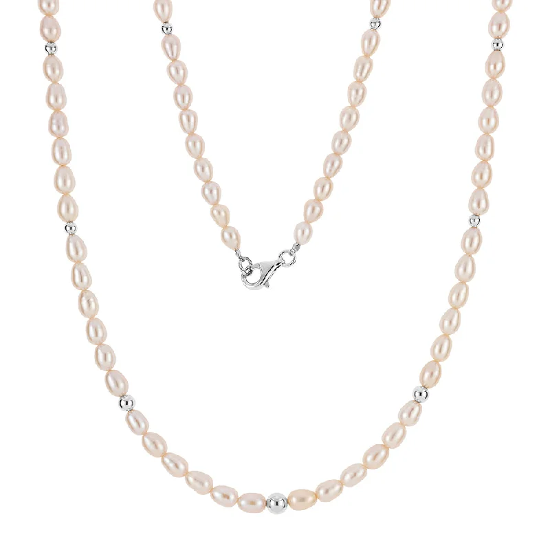 Untamed pearl necklace-Cultured freshwater pearl necklace in sterling silver