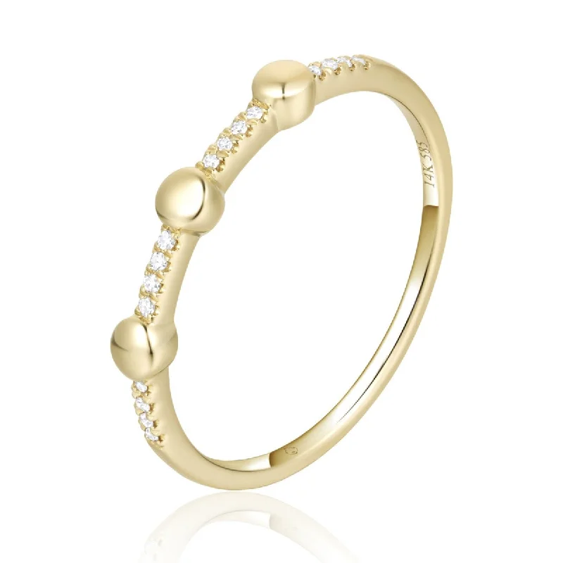 Triple-heart ring-Diamond Accent 14K Yellow Gold Band