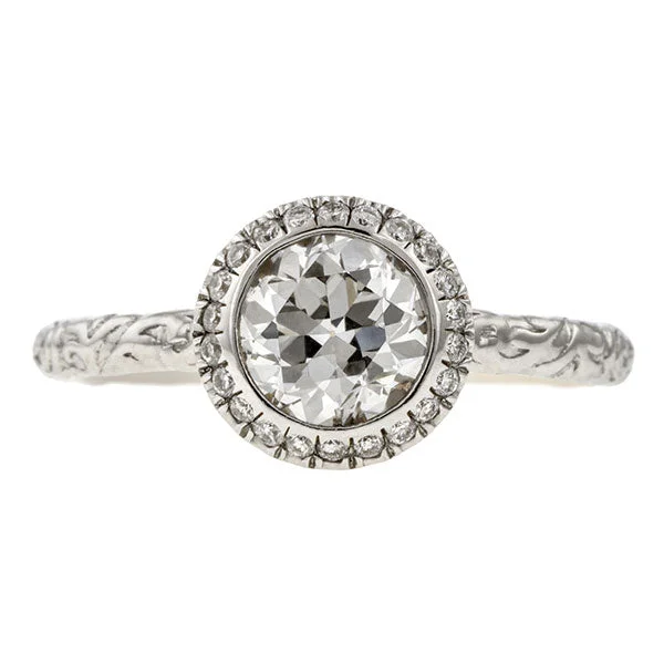 Arced wire ring-Diamond Frame Engagement Ring, Old European 1.04ct- Heirloom by Doyle & Doyle