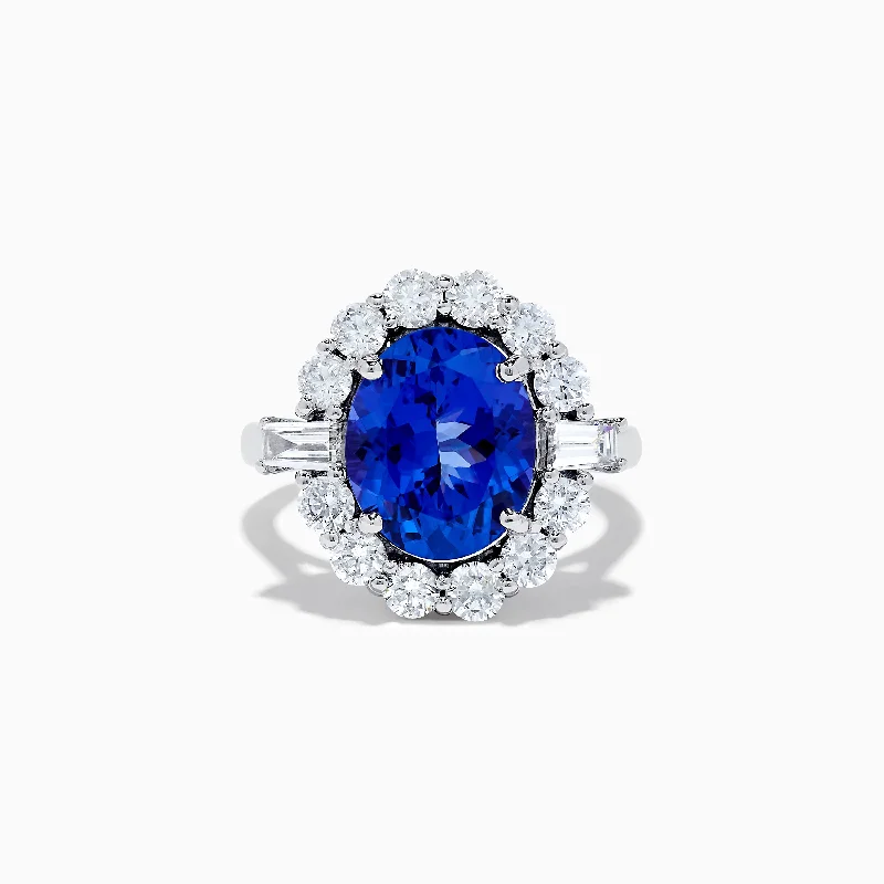 Malleable gem ring-Nahla Siri 14K White Gold Tanzanite and Diamond Ring