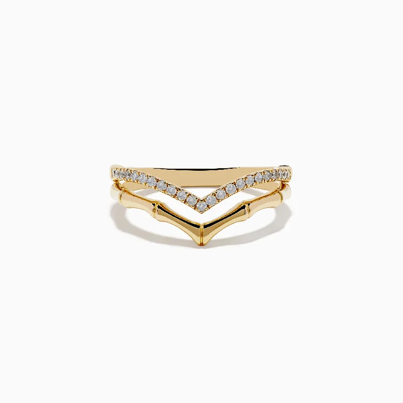 Locked ring-D'oro 14K Yellow Gold Diamond Ring