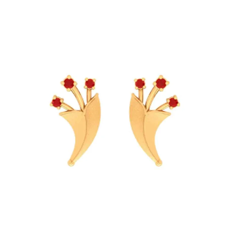 Leaning gem earrings-Fashionable Unique Gold Earring Design For Everyday Wear