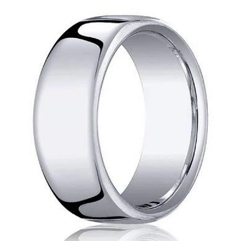 Fine-edged ring-Classic Heavy Fit Designer  Men's 18K White Gold Wedding Ring | 7.5mm