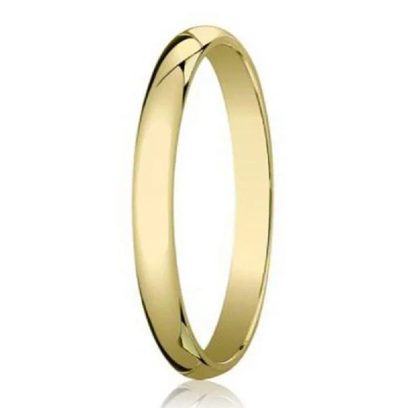 Inscribed initial ring-Classic Dome 18K Yellow Gold Designer Wedding Band for Men | 3mm