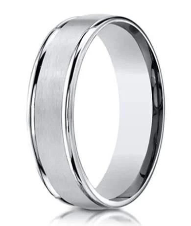 Glimmering cut ring-Designer Men's Wedding Ring in Cobalt Chrome, Grooved Edges, 6mm