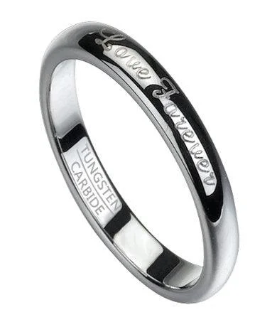 Droplet ring-Love Forever Men's Tungsten Wedding Band, Polished Finish | 6mm