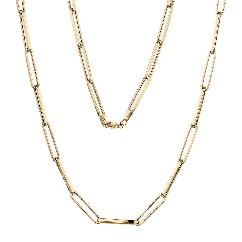 Lined chain necklace-Necklace in 10 carat yellow gold