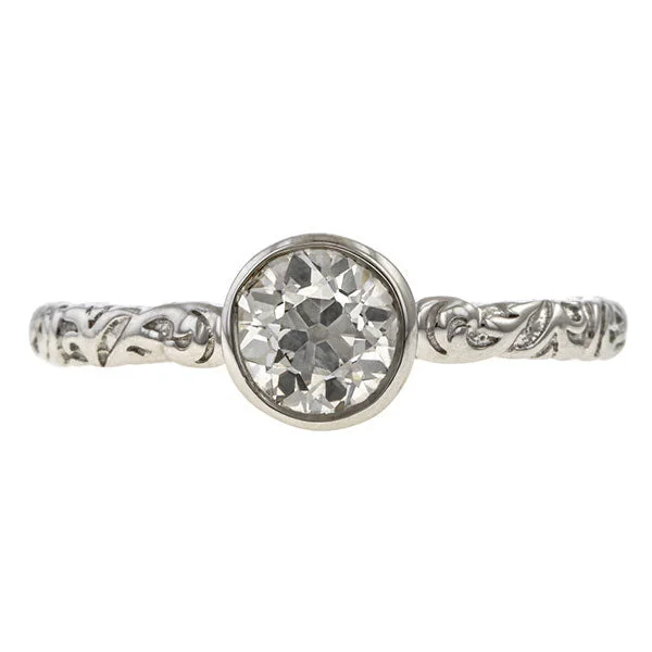 Stem-twist ring-Old European Cut Diamond 0.73ct. Bezel Engagement Ring- Heirloom by Doyle & Doyle