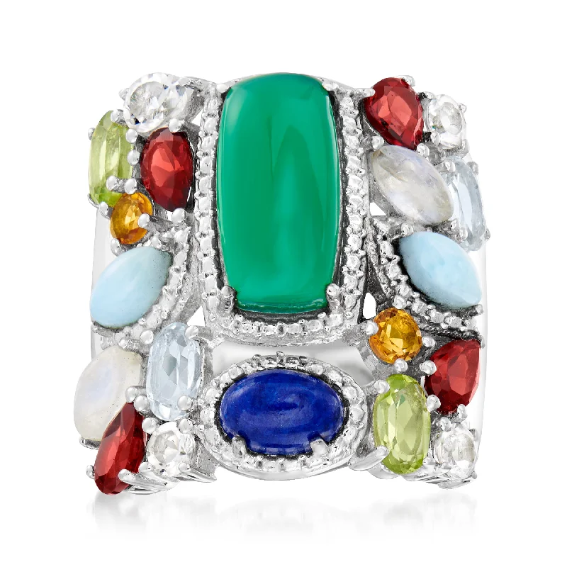 Tapered gem ring-Ross-Simons Multi-Gem Ring in Sterling Silver