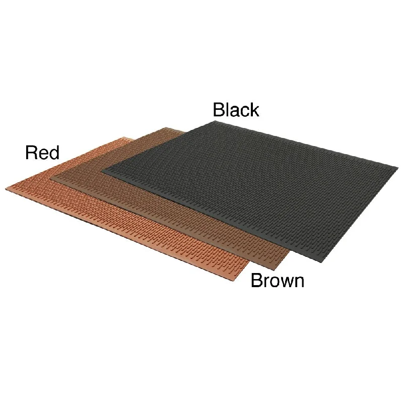 Smooth-cut ring-Rubber-Cal "Safe-Grip" Slip-Resistant Traction Mats - 1/4 in x 34 in x 2 ft - Red Rubber Runner