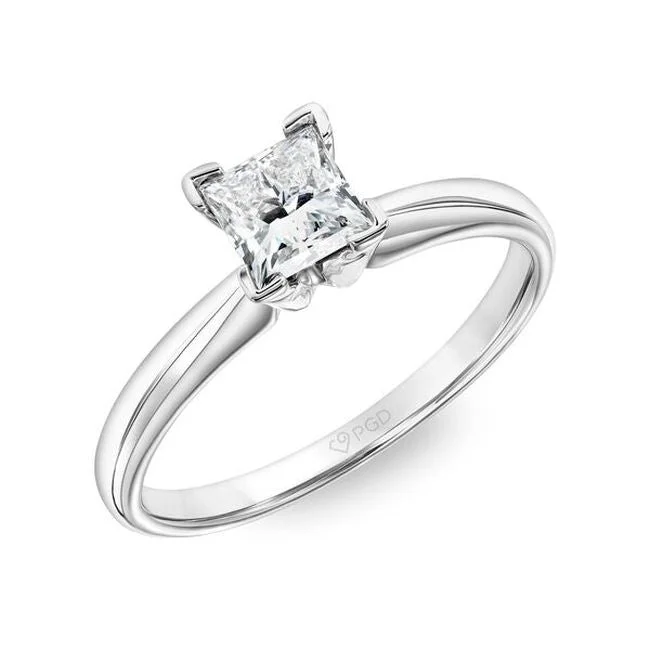 Deep-set ring-Signature Certificate EcoLove 2-1/2 CTW Princess Cut Lab Grown Diamond Solitaire Ring in 14KT White Gold