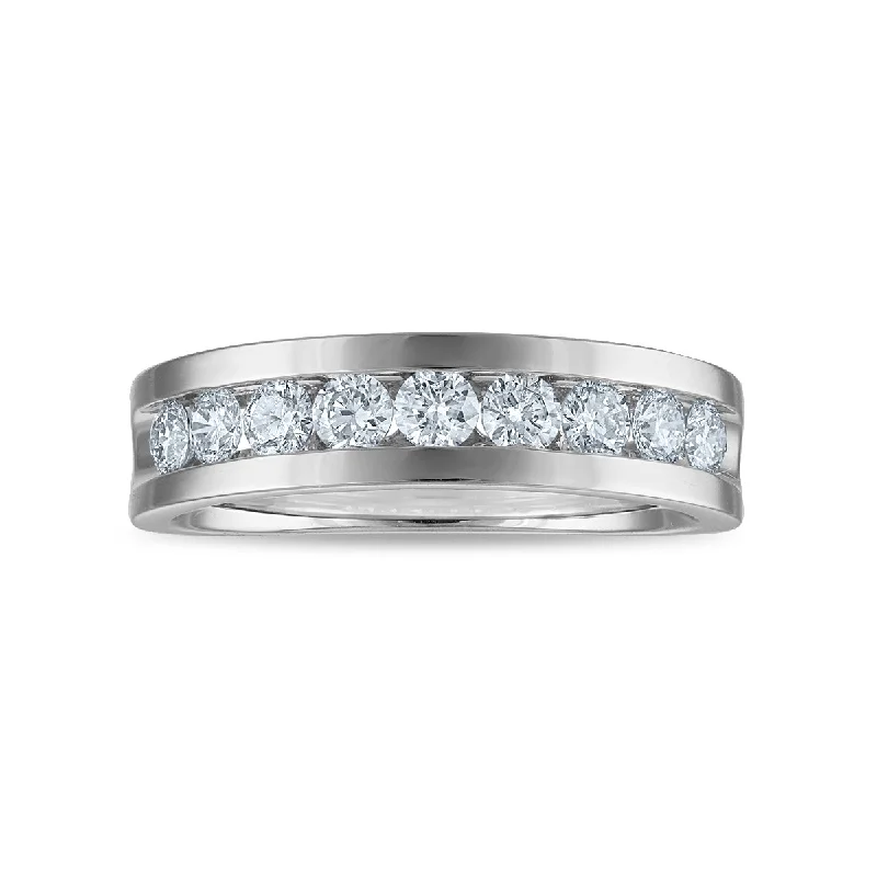 Subtle silver ring-Signature EcoLove 1 CTW Lab Grown Diamond Wedding Ring in 14KT White Gold