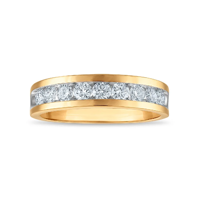 Offset design ring-Signature EcoLove 1 CTW Lab Grown Diamond Wedding Ring in 14KT Yellow Gold