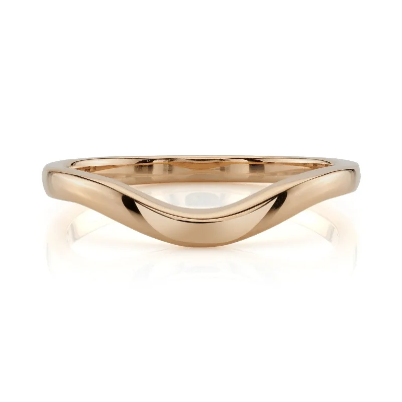 Inscribed initial ring-Single Stone 18K Rose Gold Grace Band