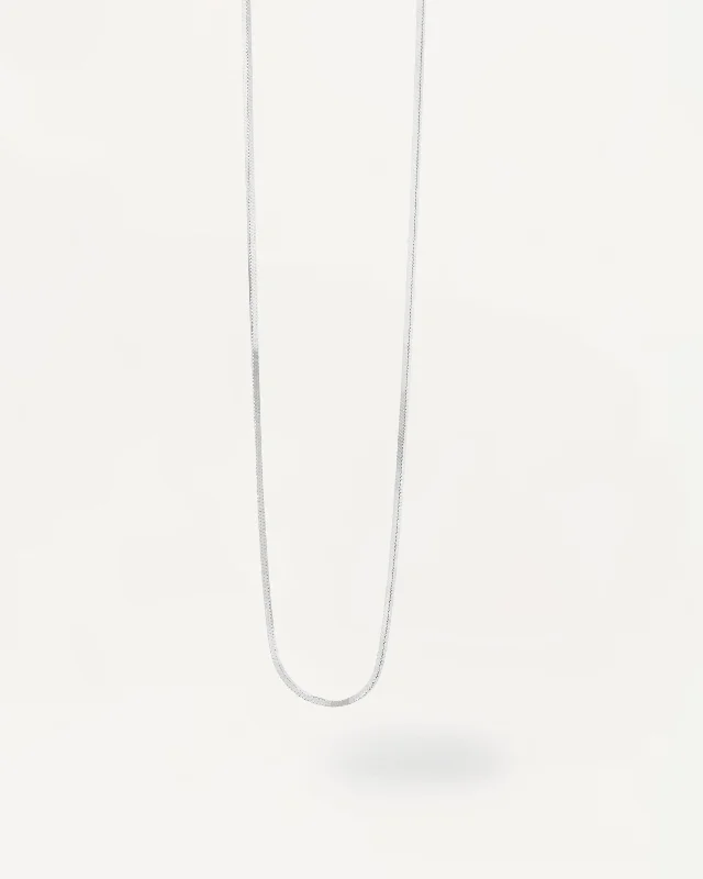 Gentle sweep necklace-Snake Silver Necklace